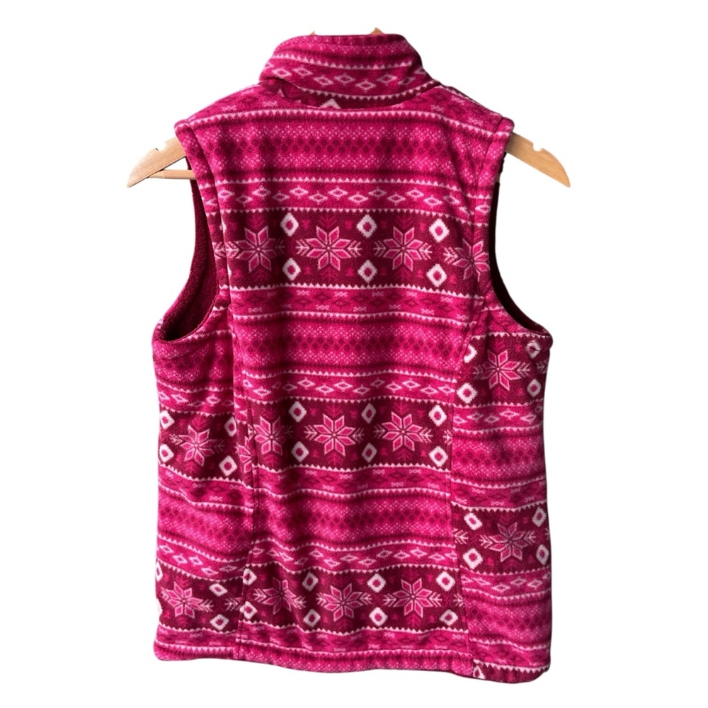 New York laundry Vest Jacket Reversible Deep Red Fleece Fair Isle Preppy consign - Picture 3 of 10